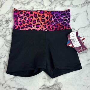 Motionwear Dance Gymnastics Shorts Elastic Waist Stretch Girls Large 12-14 NEW